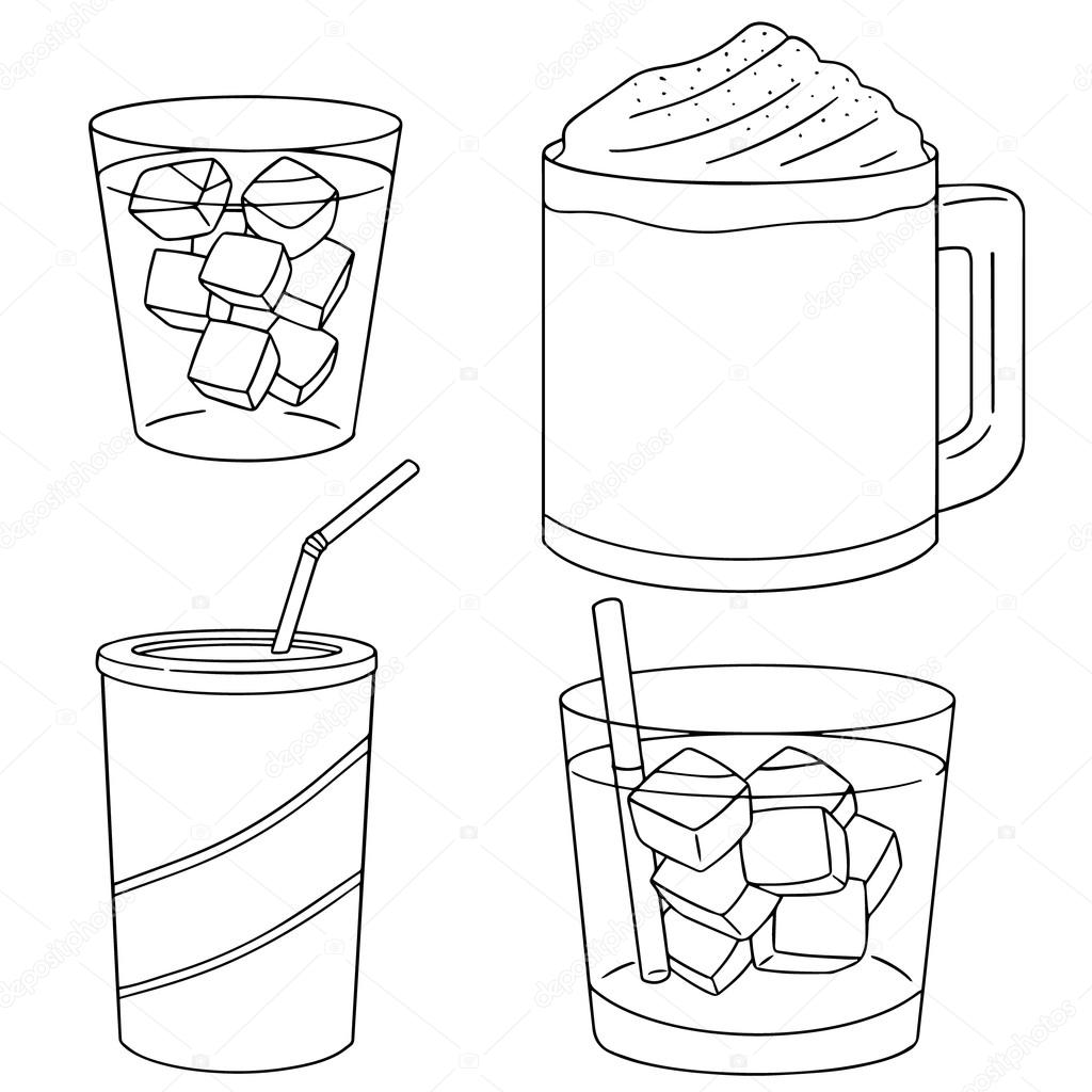 1024x1024 Vector Set Of Iced Coffee Stock Vector Ourlifelooklikeballoon