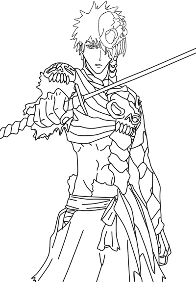 400x575 Ichigo Kurosaki Lineart 1 By Ferns And Thorns