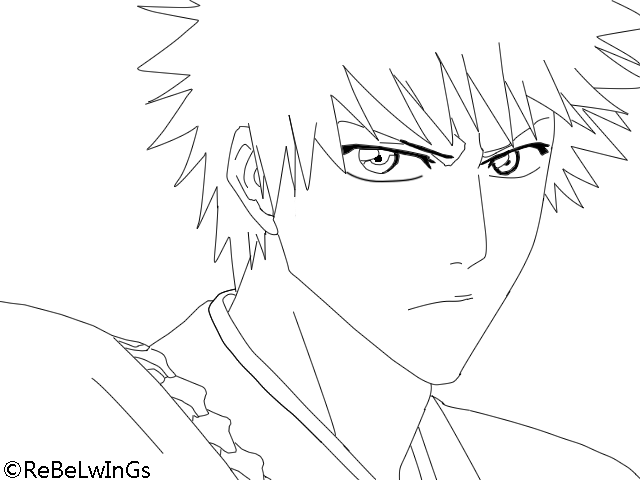 640x480 My 5th Line Art Ichigo Kurosaki By Rebelwings15