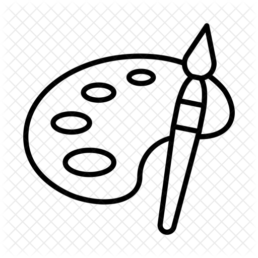 512x512 Paint, Art, Brush, Plate, Drawing Icon