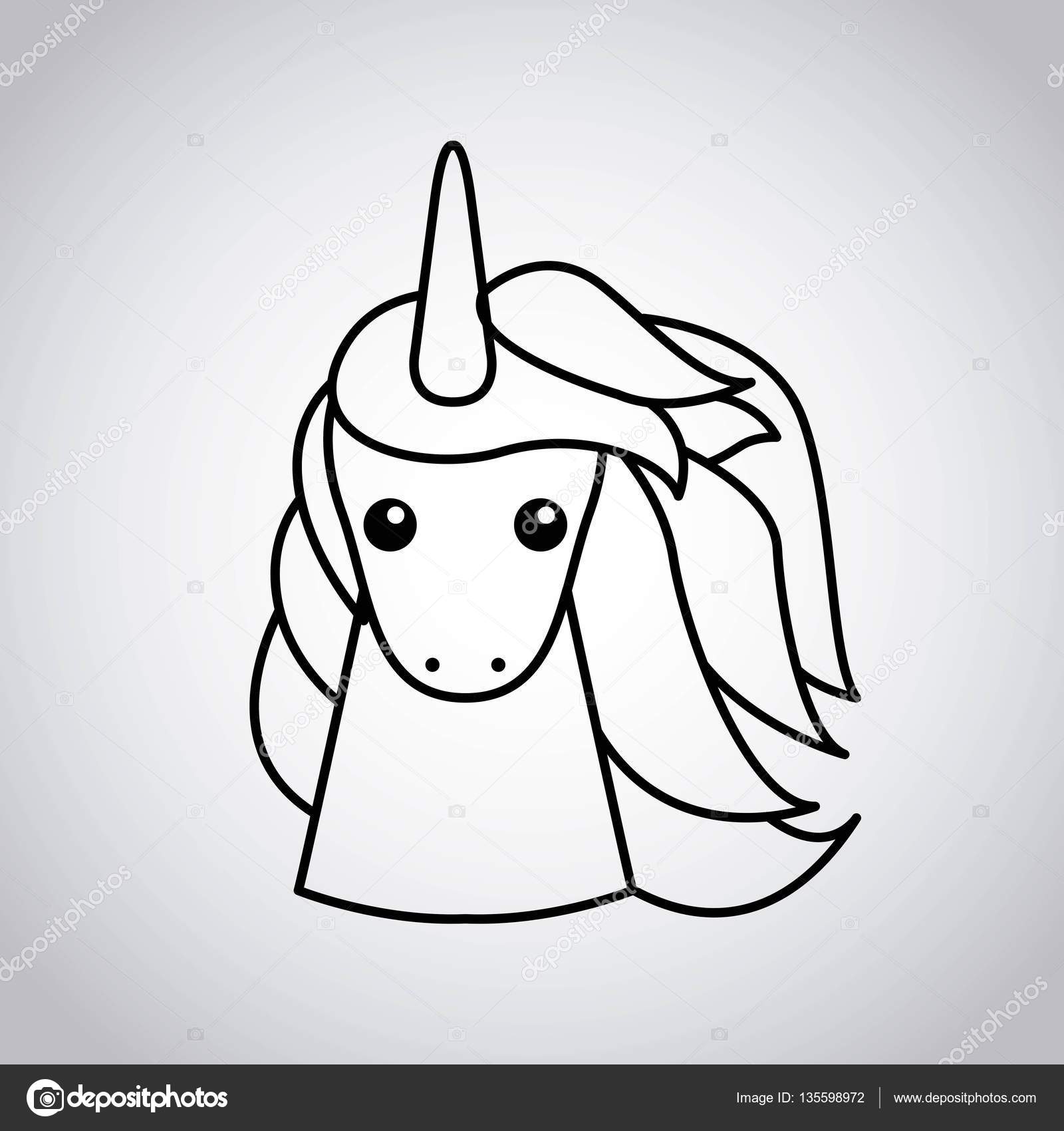 1600x1700 Drawing Cute Unicorn Icon Stock Vector Yupiramos
