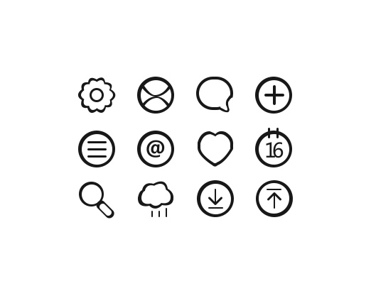 522x396 Hand Drawn Outline App Icons