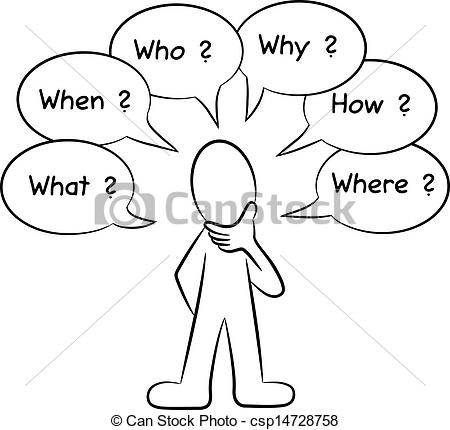 450x430 Vector Illustration Of A Man Who Asks Questions Clipart Vector