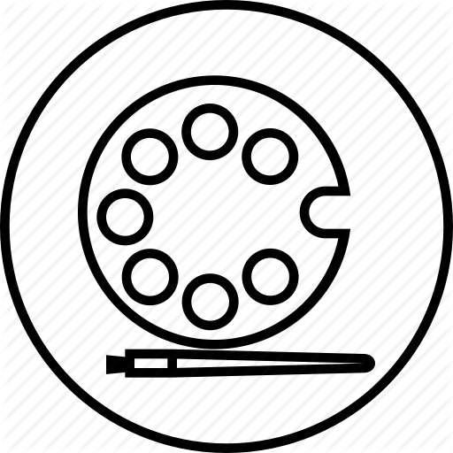 512x512 Brush, Colour, Drawing, Paint, Plate, Sketch, Tool Icon Icon