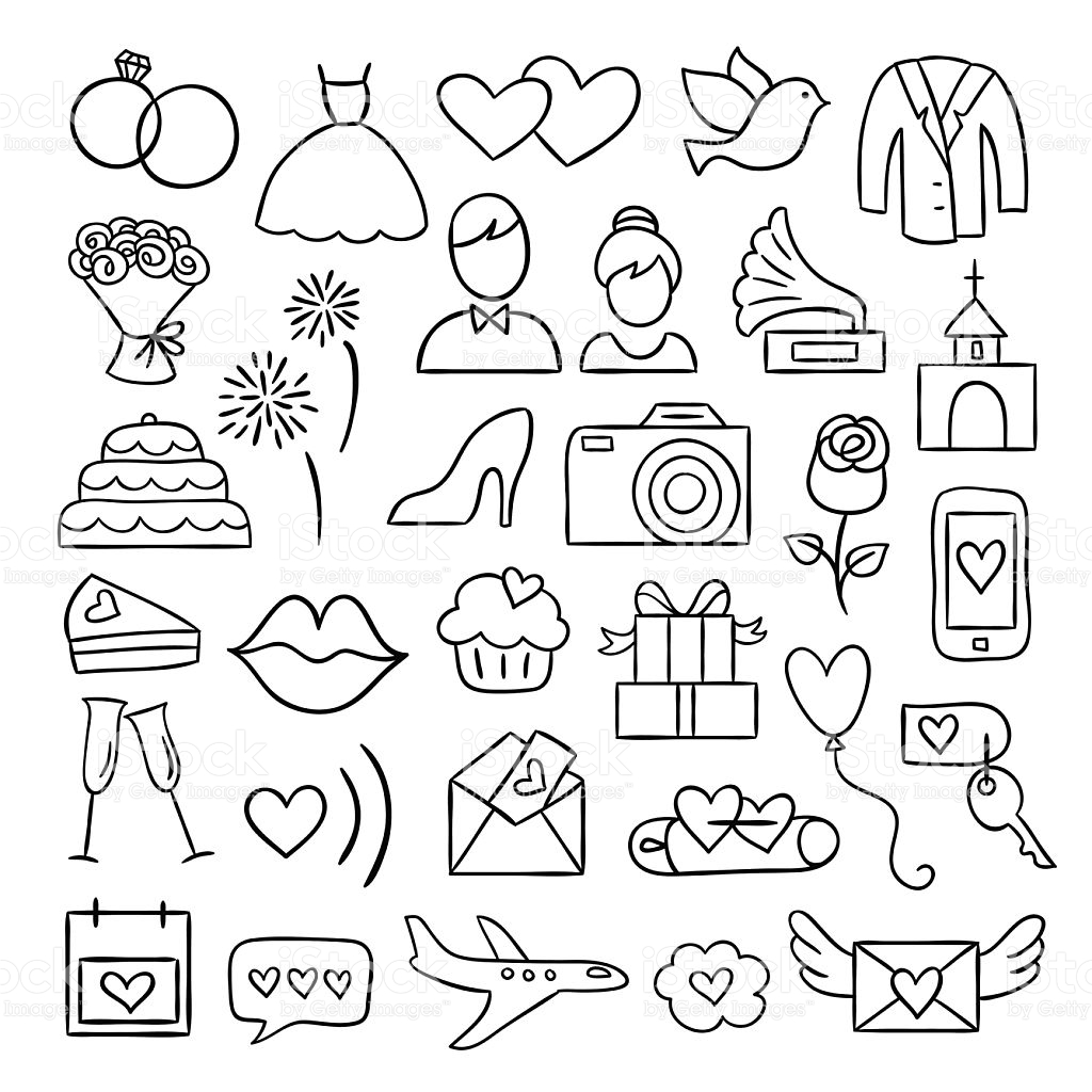 1024x1024 Drawn Wedding Doodle