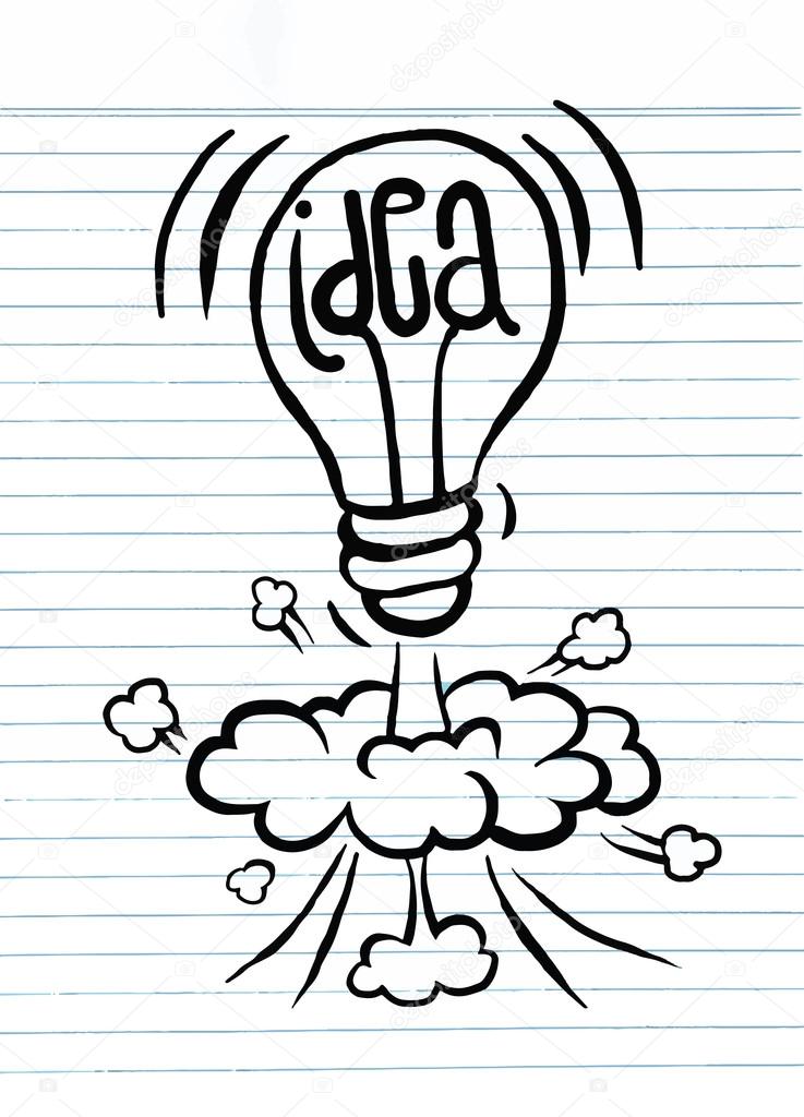 737x1024 Hand Drawing Light Bulb Idea Vector Illustration Stock Vector