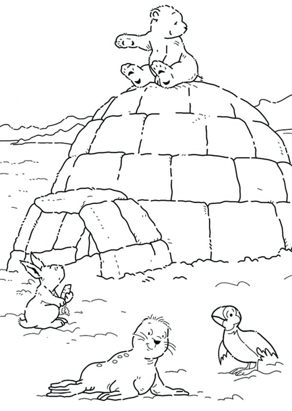 600x843 Coloring Page Igloo Buildings And Architecture Printable Pages
