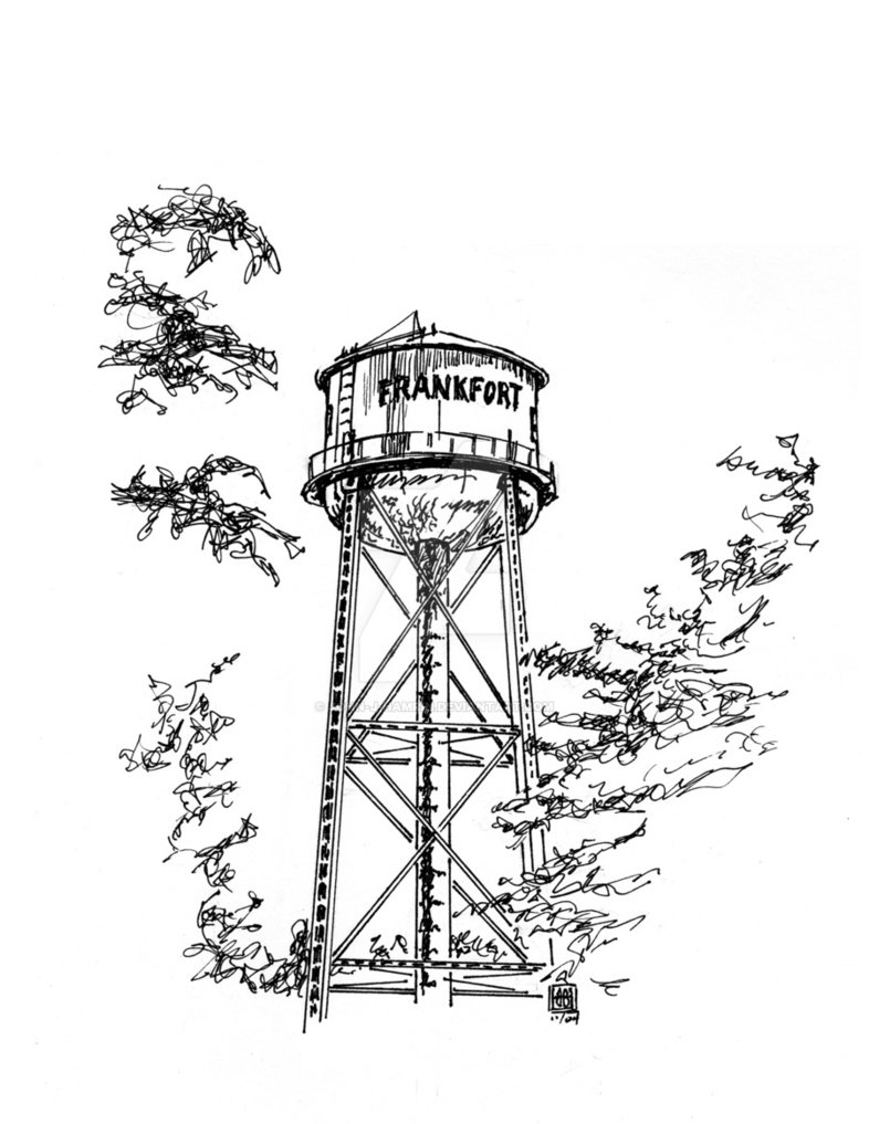 786x1017 Water Tower, Frankfort, Illinois By John J Hamrin
