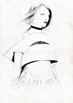 236x332 Fashion Sketch In Charcoal Fashion Illustration Susanna Ngao