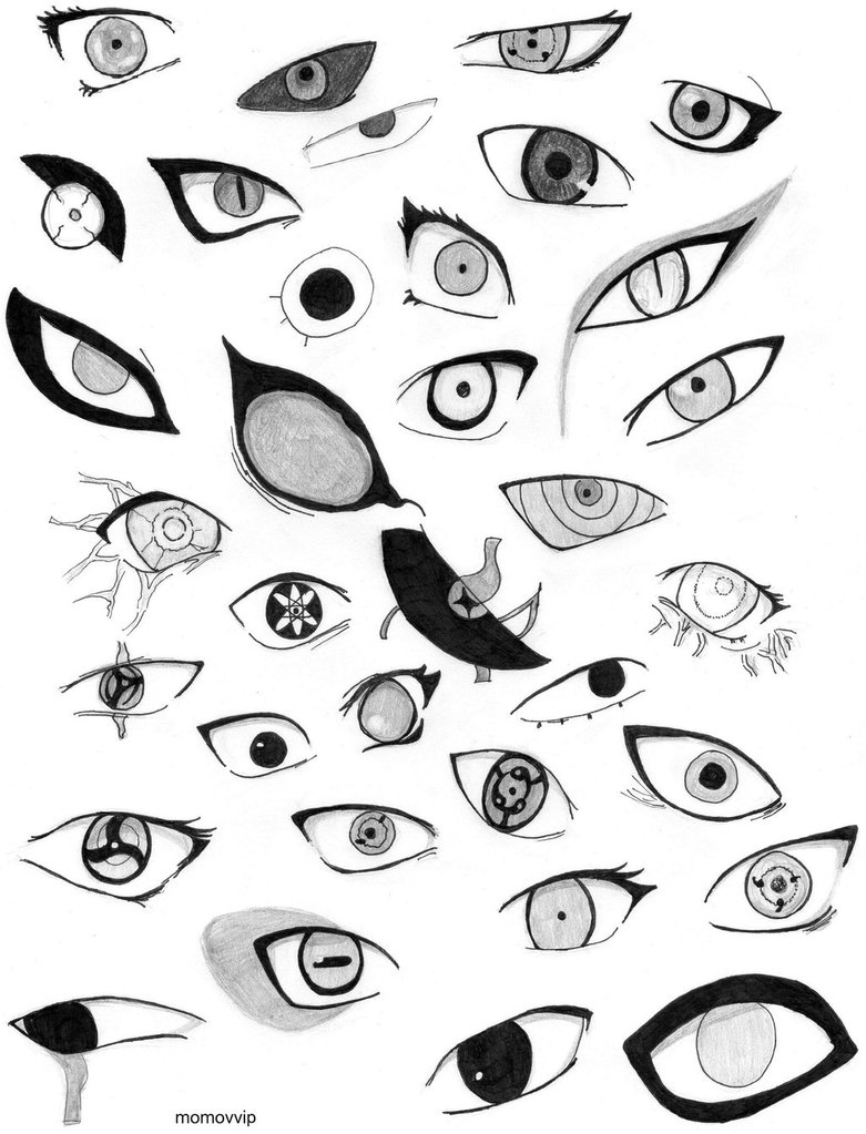 781x1023 Eyes Of The Characters Of Naruto By Momovvip