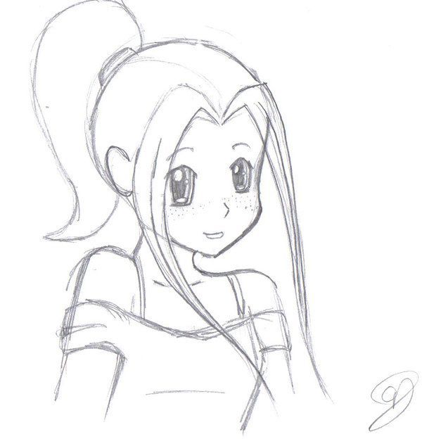 600x624 Girl Drawing Images Easy Wallpapergenk