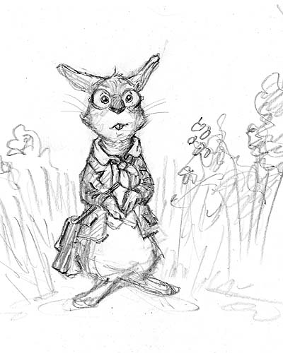 400x500 Second Drawing I Did Of A Bookish Kenny Anthro Bunny