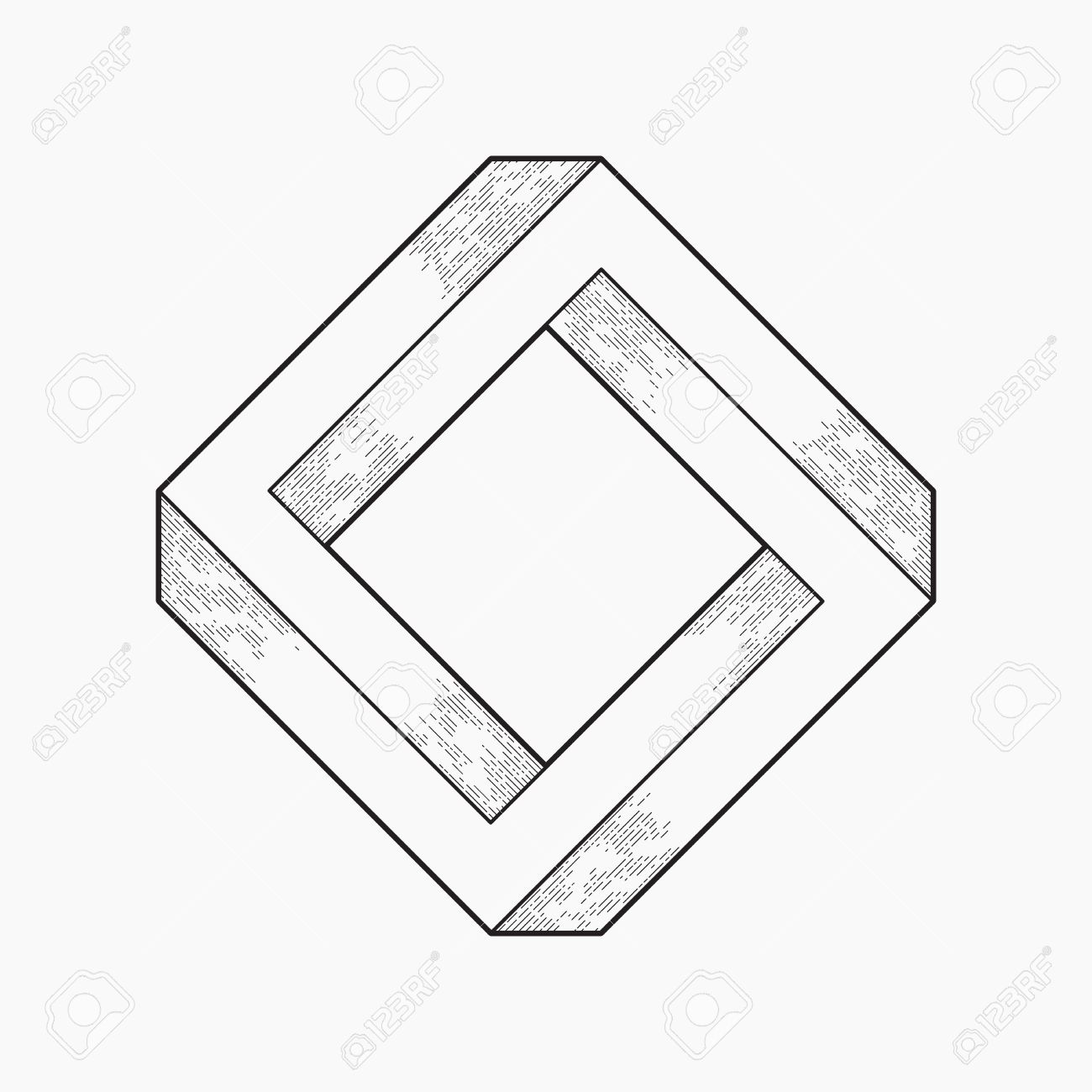 1300x1300 Impossible Shape, Square, Line Design Royalty Free Cliparts