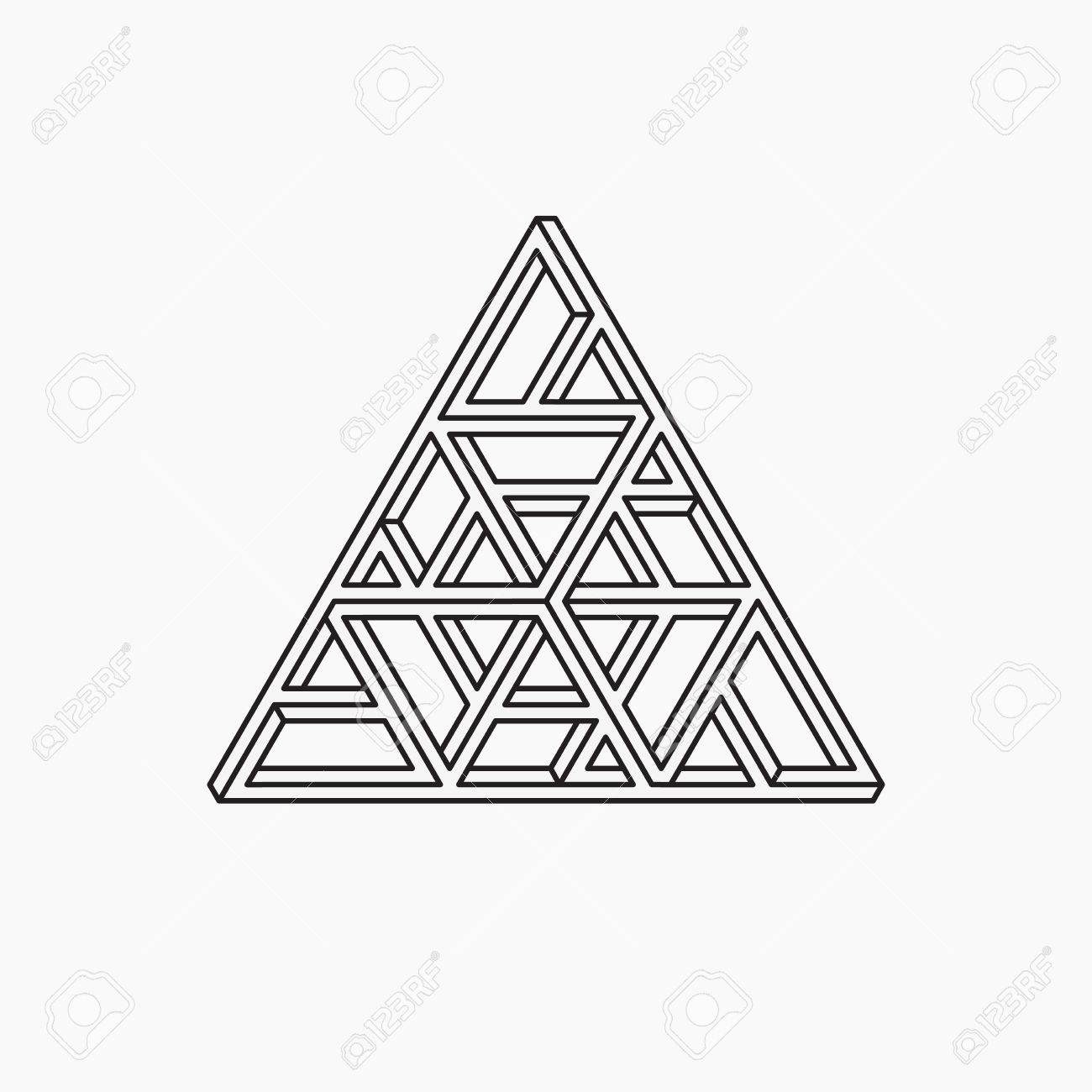 1300x1300 Impossible Shape. Triangle. Line Design. Vector Illustration