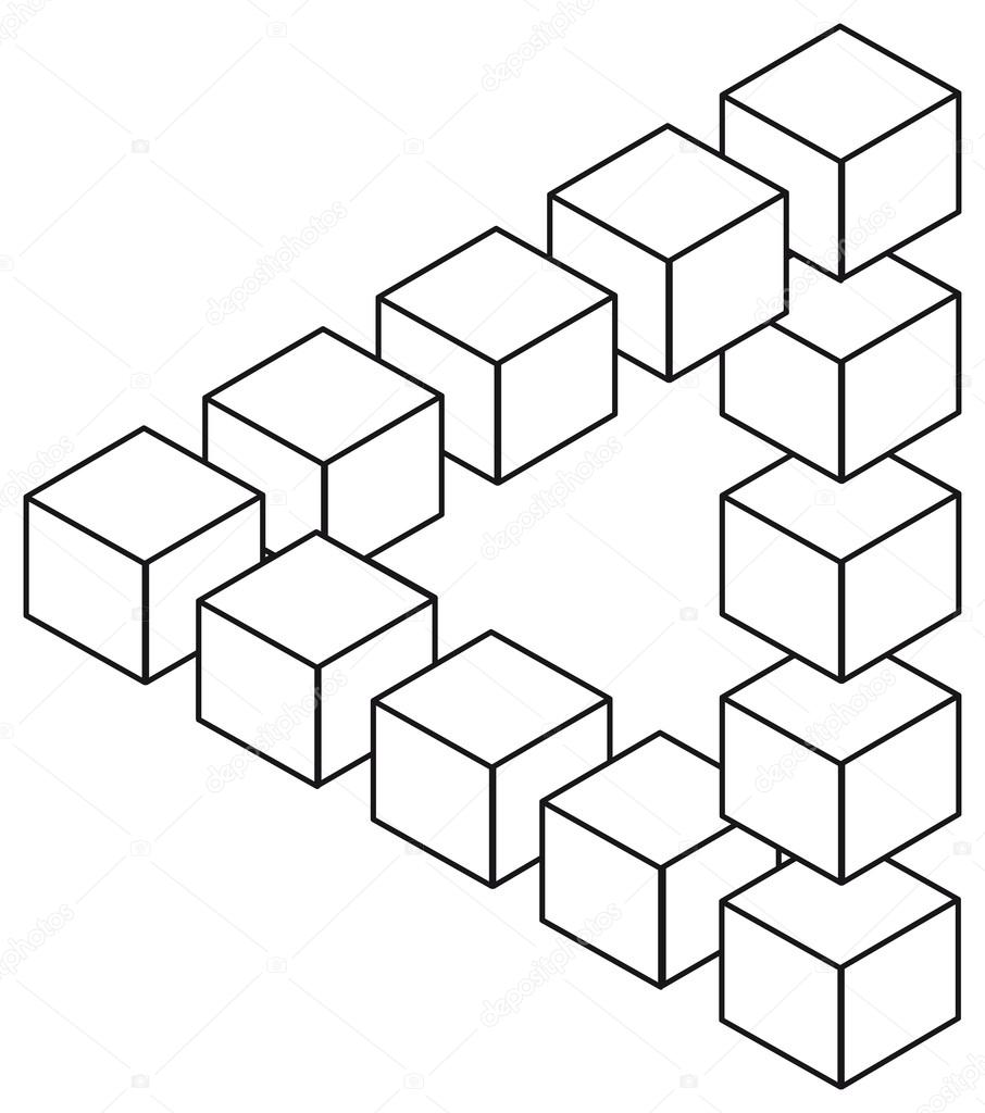 906x1024 Impossible Triangle Blocks Stock Photo Yulan