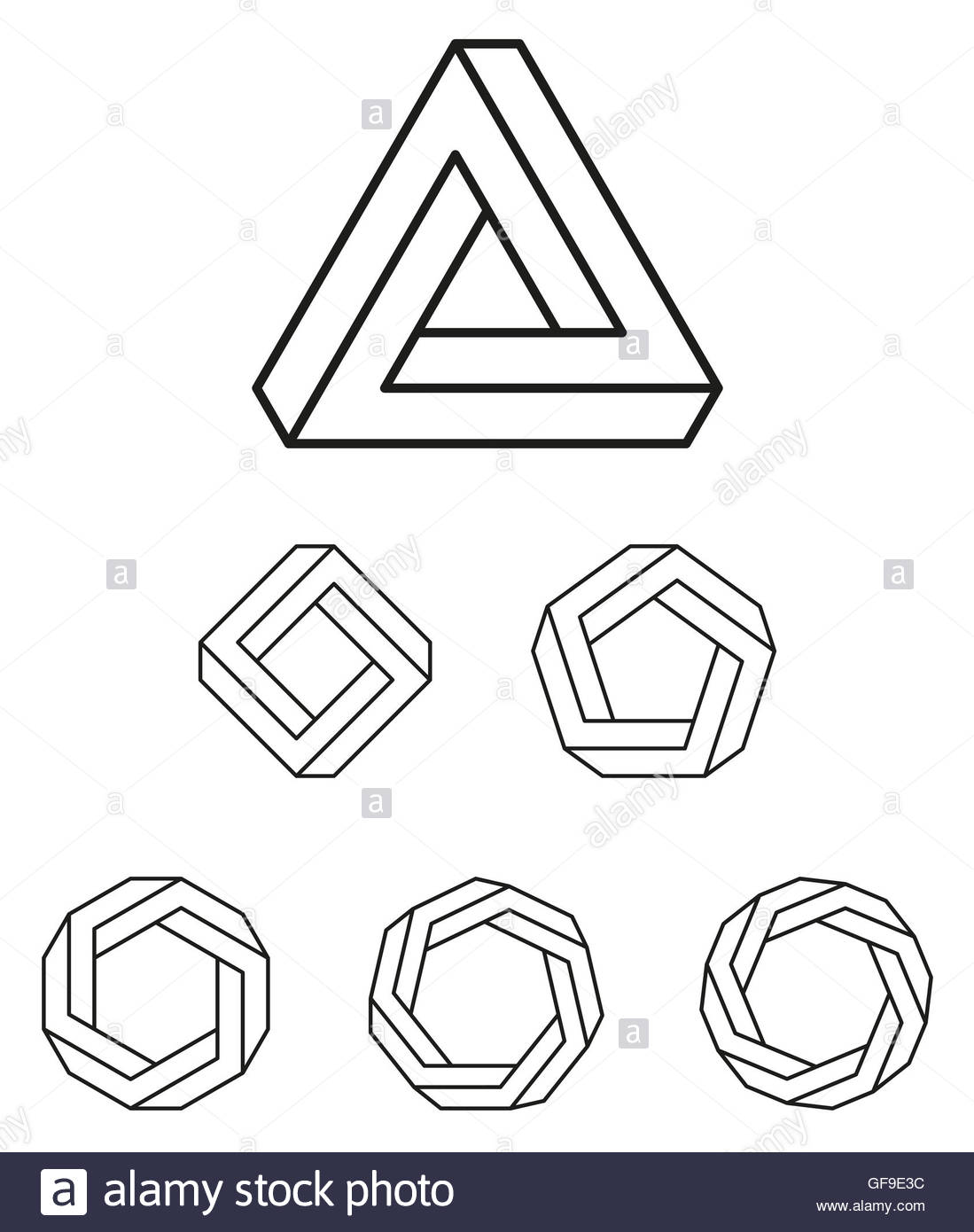 1099x1390 Penrose Triangled Polygons Outline. The Penrose Tribar,
