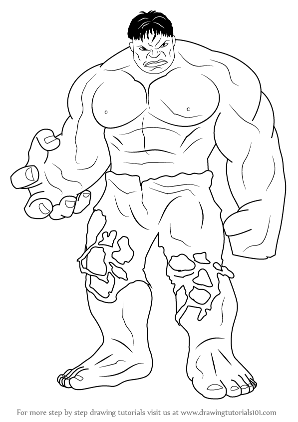 597x844 Learn How To Draw The Hulk (The Hulk) Step By Step Drawing Tutorials