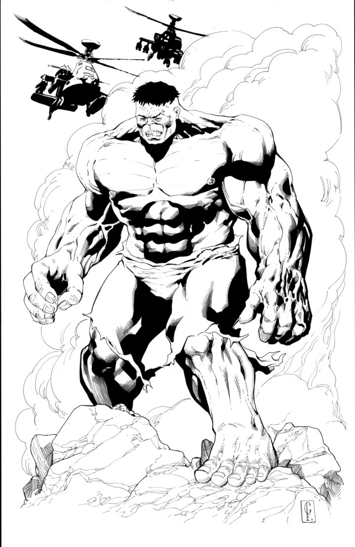 720x1109 The Incredible Hulk Convention Print Line Art By Cheelee