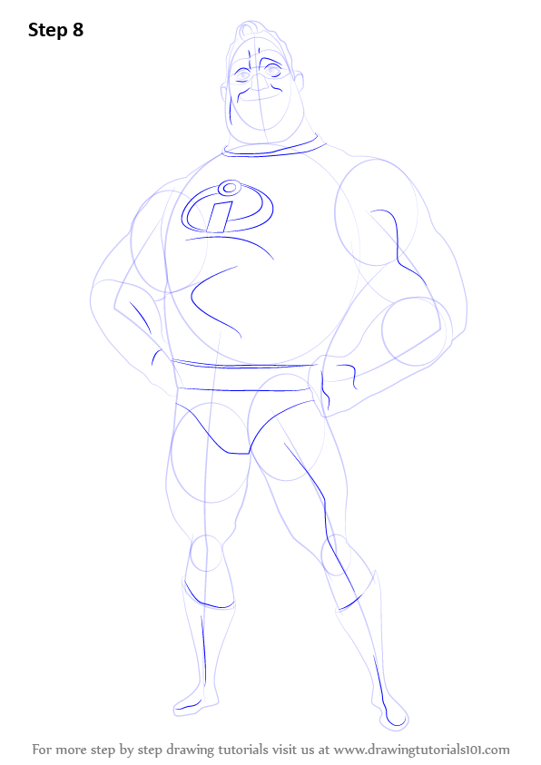 596x843 Learn How To Draw Mr. Incredible From The Incredibles (The