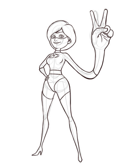 448x560 How To Draw Elastigirl From The Incredibles (With Pictures)