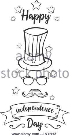 243x470 Independence Day Hand Draw Greeting Card Stock Vector Art