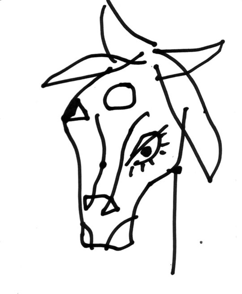 822x1000 India Cow Ii Drawing, Drawn By Hand With A Sharpie Marker