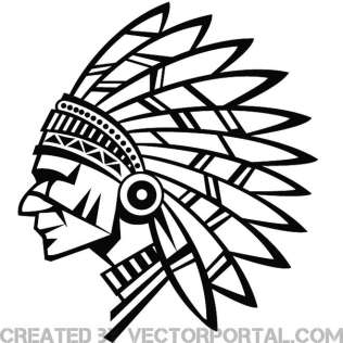 316x316 Indian Chief Wearing A Headdress Vector Art 123freevectors