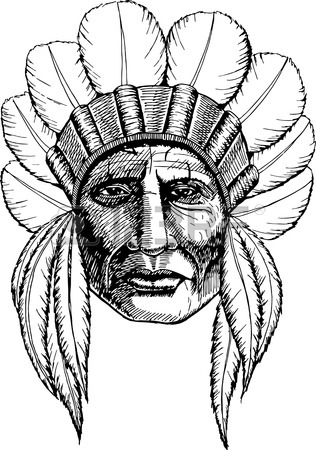 316x450 Man In The Native American Indian Chief. Indian Feather Headdress