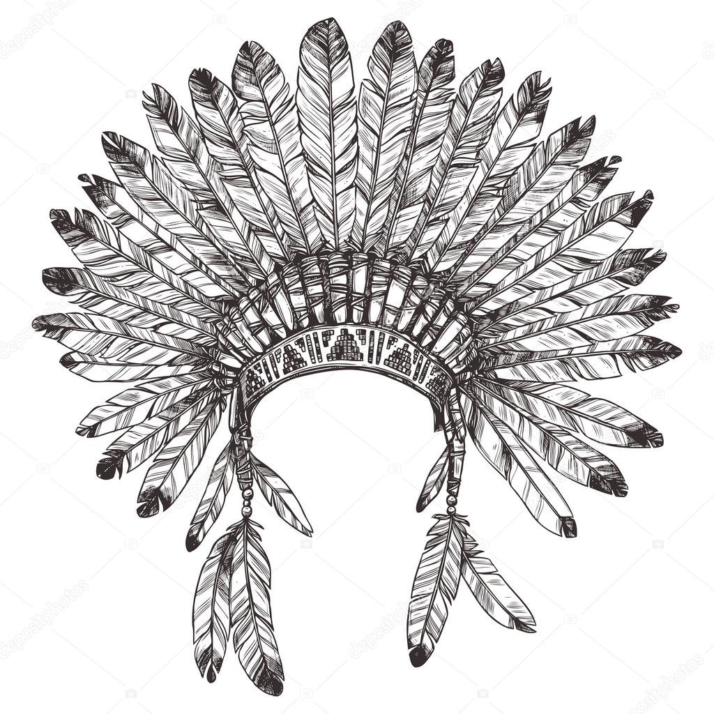 1024x1024 Native American Indian Headdress Stock Vector Alexrockheart