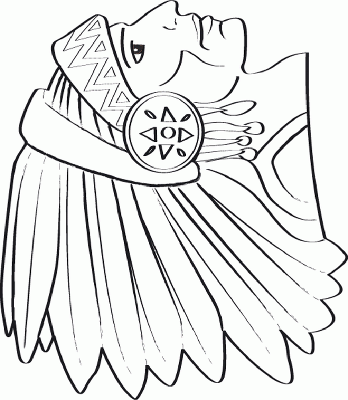 697x800 Girl Indian Headdress Coloring Pages Indian Girl Coloring Page