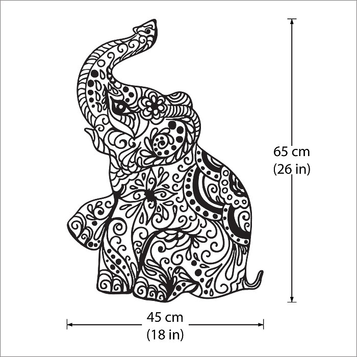 700x700 Elephant Vinyl Wall Art Decal