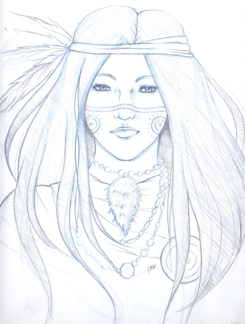 500x661 Indian Girl 2 Sketch By Kittensgomeowy