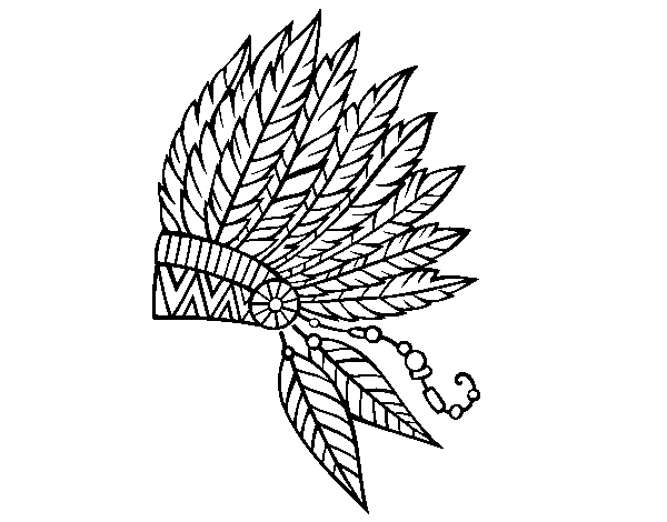 600x470 Indian Feather Crown Coloring Page