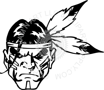 361x315 Indian Head With Feathers