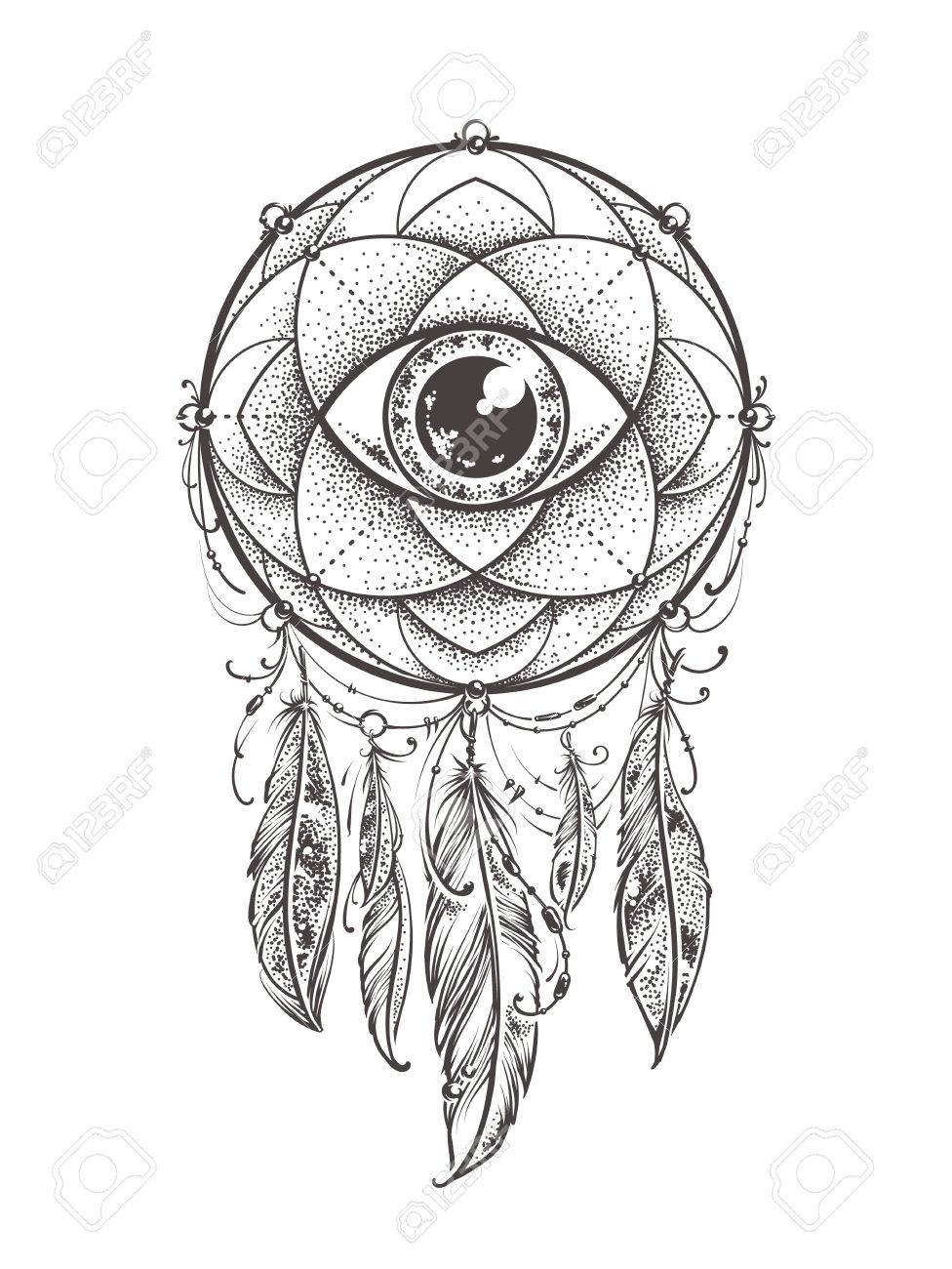 976x1300 Abstract Art Of Original Dream Catcher Symbol. Geometric Pattern