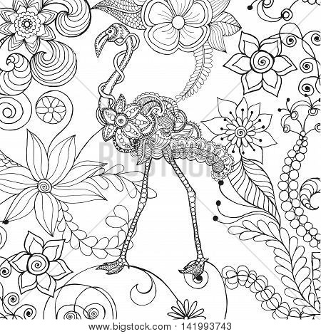 450x469 Flamingo Fantasy Flower Garden. Vector Amp Photo Bigstock