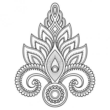 450x450 Henna Tattoo Flower Template In Indian Style. Ethnic Floral