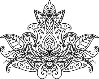 320x257 Round Mandala. Flower Like Ornament Pattern. Vintage Decorative