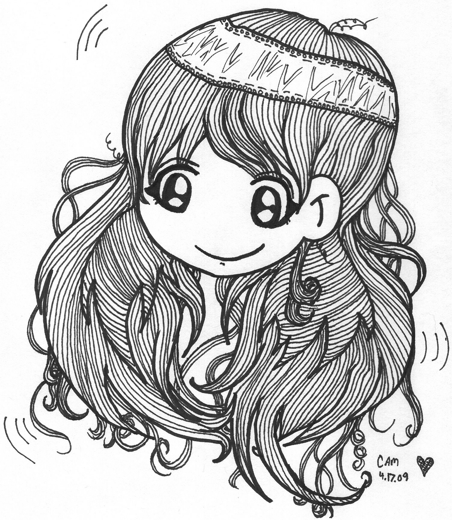 1504x1728 Indian Girl Chibi Head1 Pendragon's Art