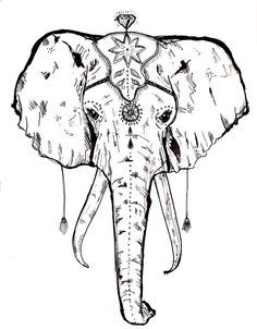 236x302 Drawn Head Indian Elephant