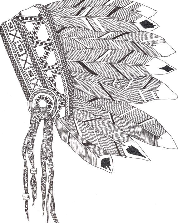 570x713 Native American Headdress Print Native American Headdress