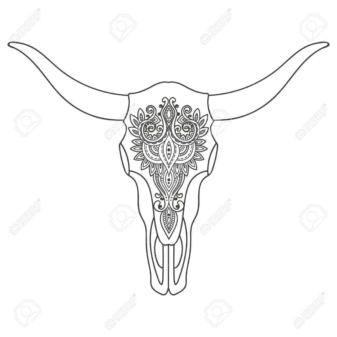 1300x1300 Skull Indian Tattoo