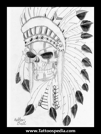 337x446 Skull Indian Tattoos