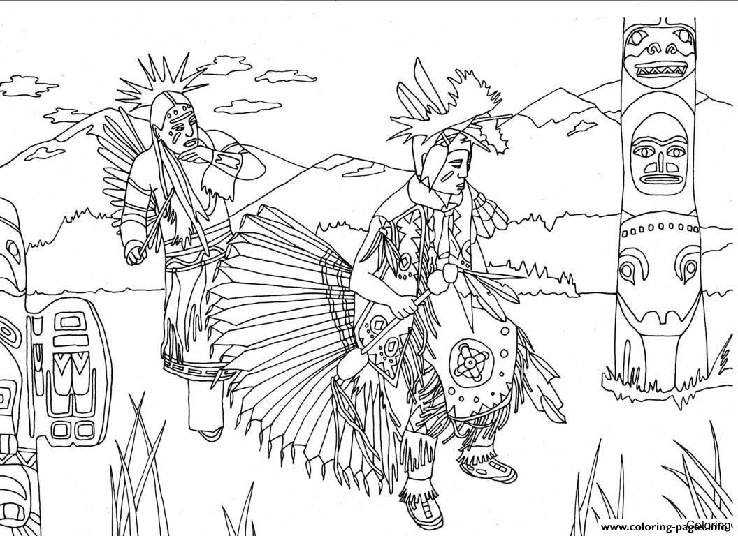 1056x768 Coloring Page Native American Indian Chief Headdress Pages Your