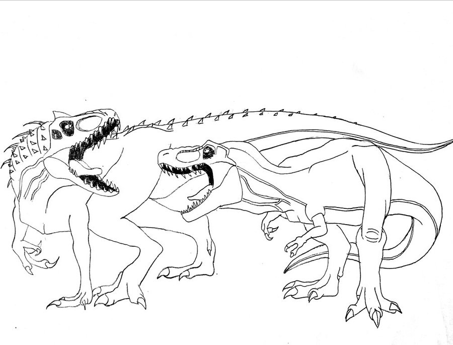 900x685 Rexy Vs Indominus Rex By Kaijufan113