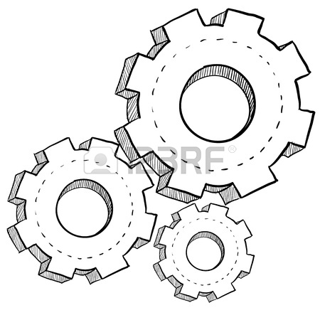 450x450 Doodle Style Gears, Cogs, Or Settings Vector Illustration Stock