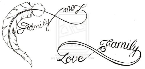 500x241 Feather Love And Family Infinity Symbol On We Heart It