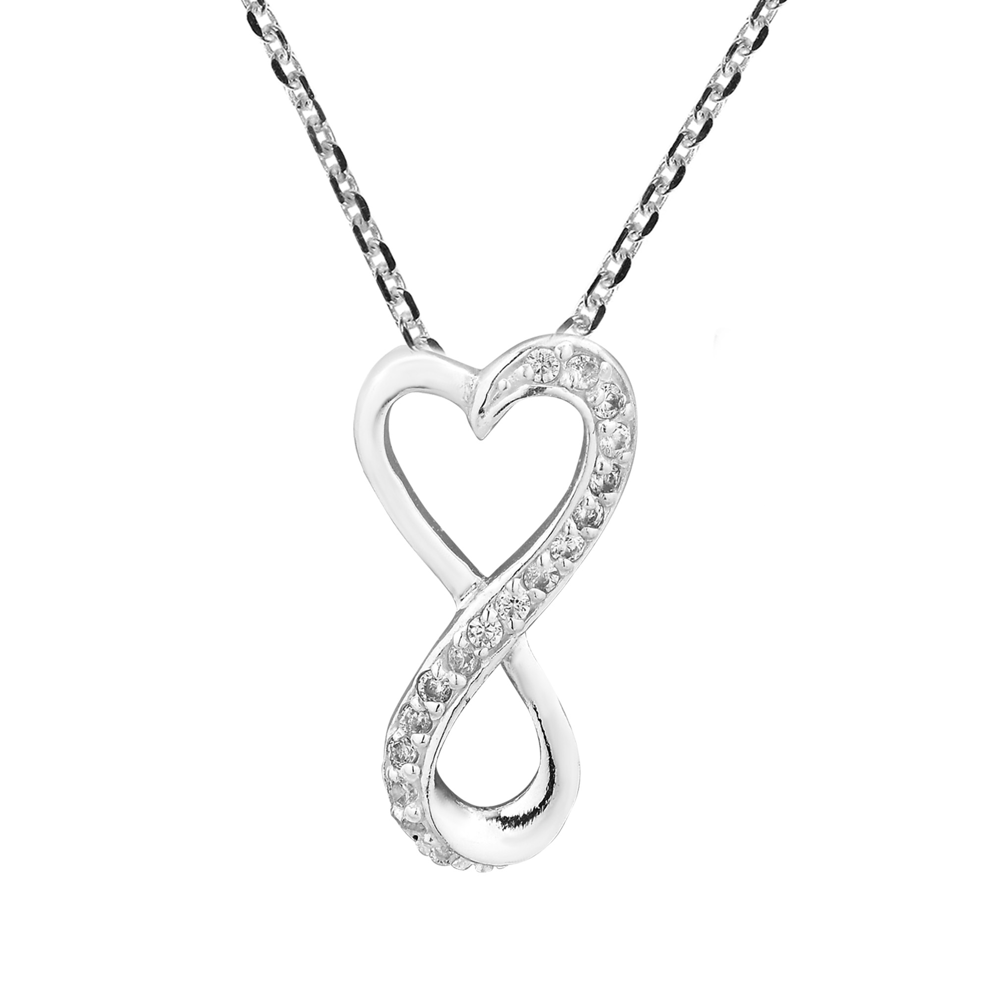 2000x2000 Everlasting Love Infinity Heart Sterling Silver Chain Necklace