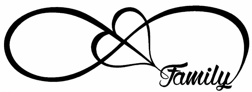 1000x366 Family Love Heart Infinity Forever Symbol Vinyl Decal Car Window