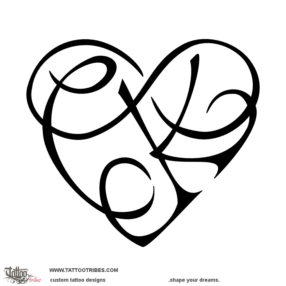 1000x1000 Tattoo Of C k Heart, Infinity Tattoo